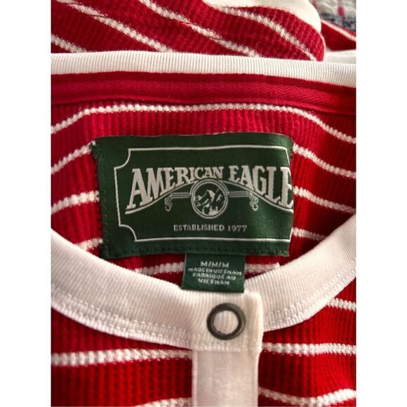 American eagle red and white Christmas pajama set size medium C11-18 - Picture 3 of 5